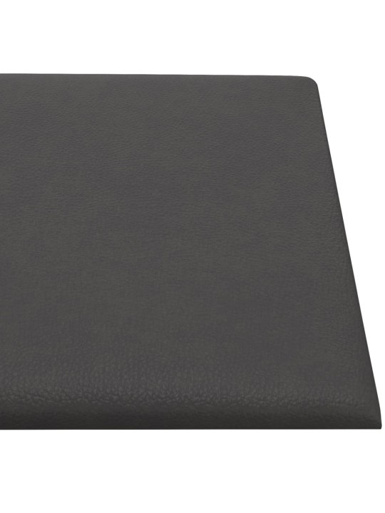 Nástěnné panely 12 ks šedé 90 x 30 cm umělá kůže 3,24 m²