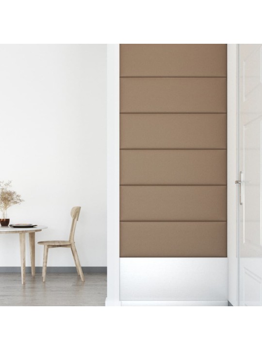 Nástěnné panely 12 ks cappuccino 90 x 30 cm umělá kůže 3,24 m²