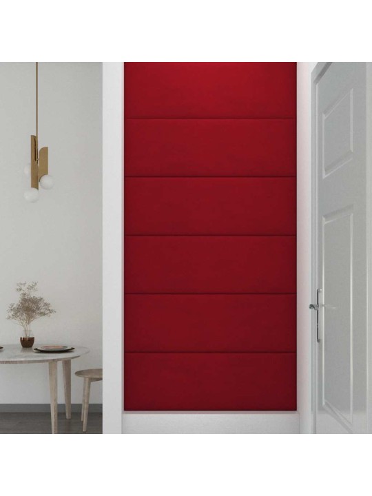 Nástěnné panely 12 ks vínové 90 x 30 cm samet 3,24 m²