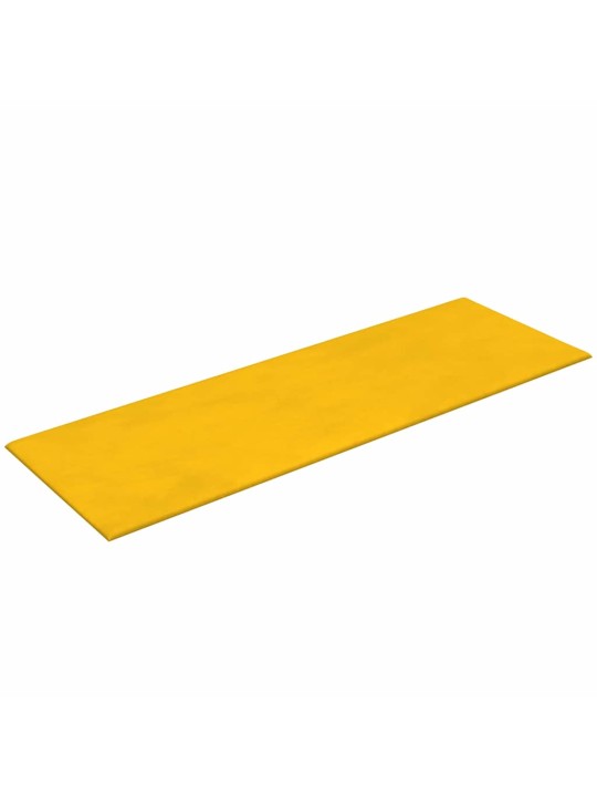 Nástěnné panely 12 ks žluté 90 x 30 cm samet 3,24 m²
