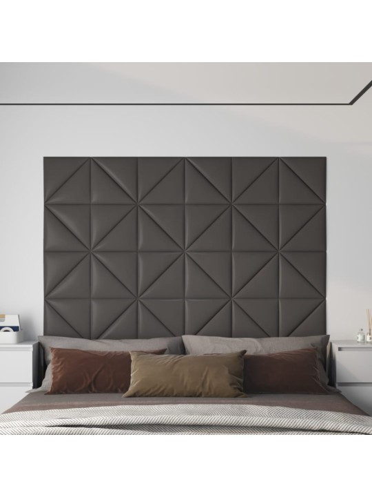 Nástěnné panely 12 ks šedé 30 x 30 cm umělá kůže 0,54 m²
