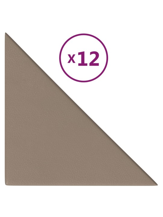 Nástěnné panely 12 ks cappuccino 30 x 30 cm umělá kůže 0,54 m²