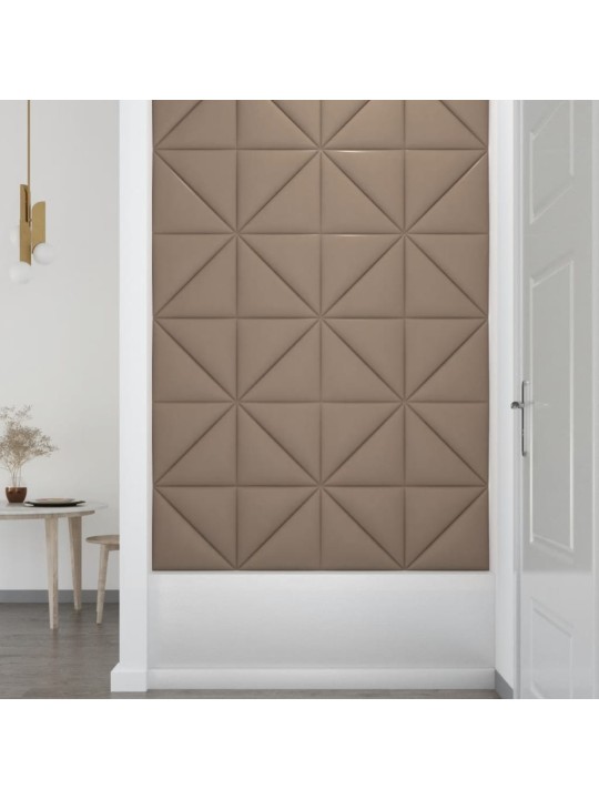Nástěnné panely 12 ks cappuccino 30 x 30 cm umělá kůže 0,54 m²