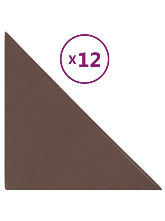 Nástěnné panely 12 ks hnědé 30 x 30 cm umělá kůže 0,54 m²