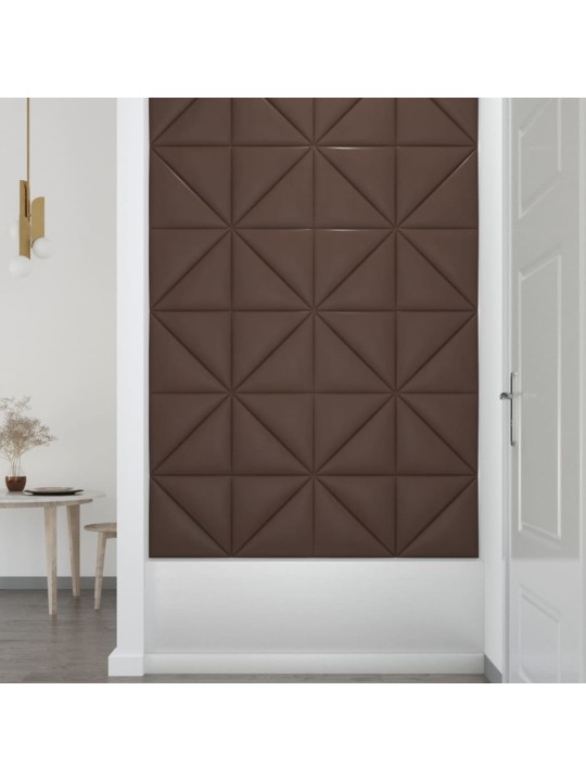 Nástěnné panely 12 ks hnědé 30 x 30 cm umělá kůže 0,54 m²