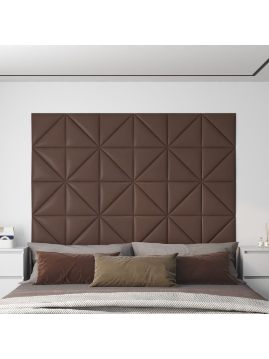 Nástěnné panely 12 ks hnědé 30 x 30 cm umělá kůže 0,54 m²