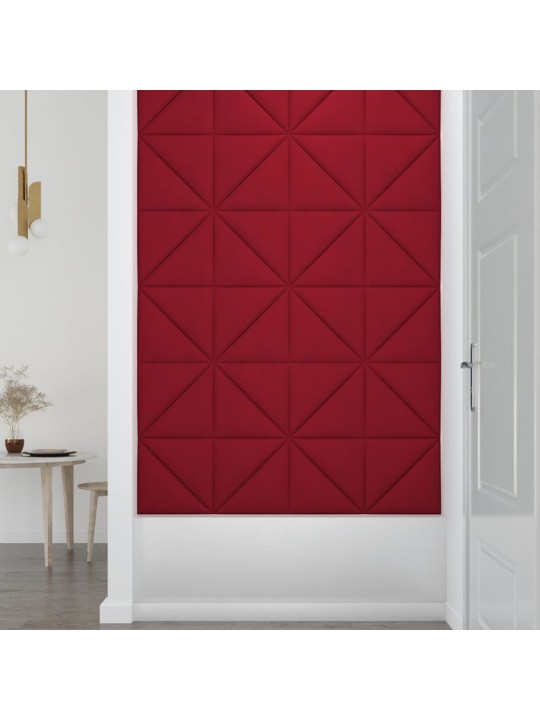 Nástěnné panely 12 ks vínové 30x30 cm samet 0,54 m²