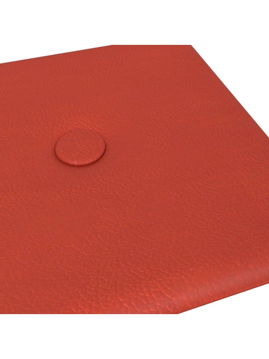 Nástěnné panely 12 ks červené 30 x 15 cm umělá kůže 0,54 m²