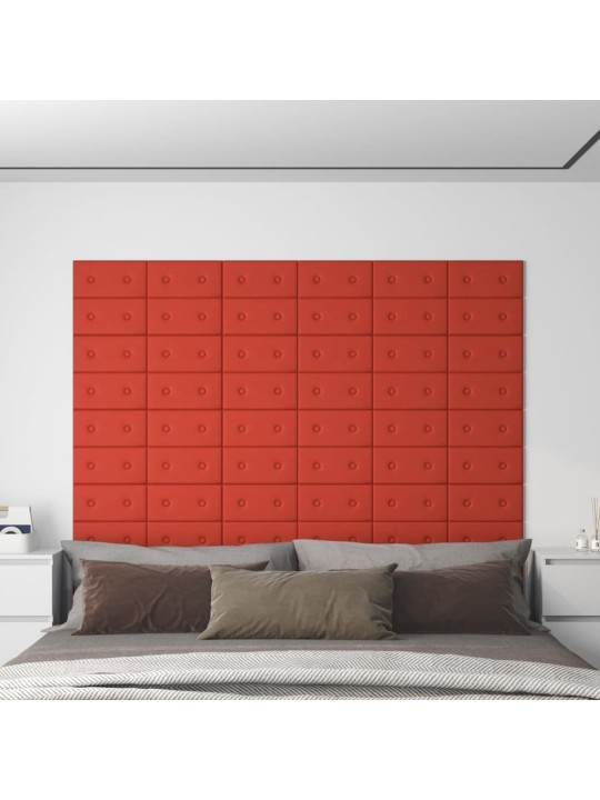Nástěnné panely 12 ks červené 30 x 15 cm umělá kůže 0,54 m²