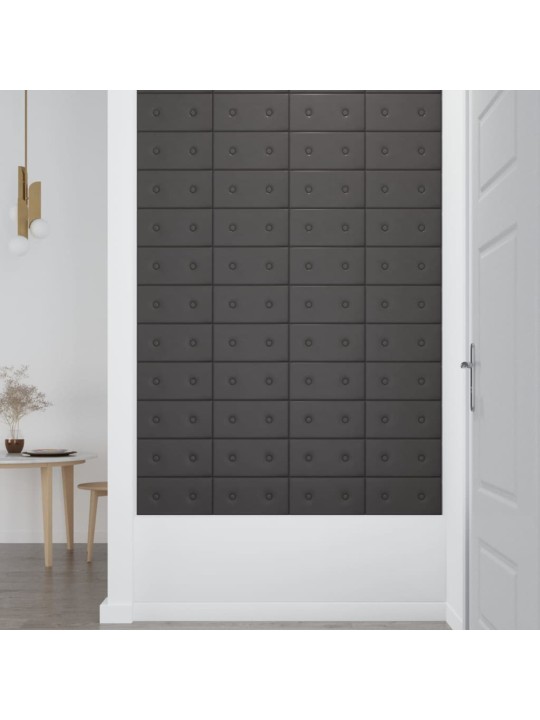 Nástěnné panely 12 ks šedé 30 x 15 cm umělá kůže 0,54 m²