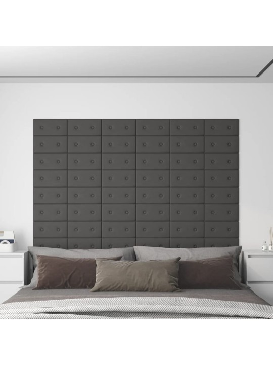 Nástěnné panely 12 ks šedé 30 x 15 cm umělá kůže 0,54 m²