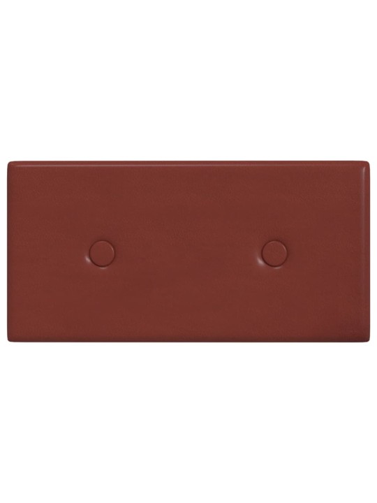 Nástěnné panely 12 ks vínové 30 x 15 cm umělá kůže 0,54 m²