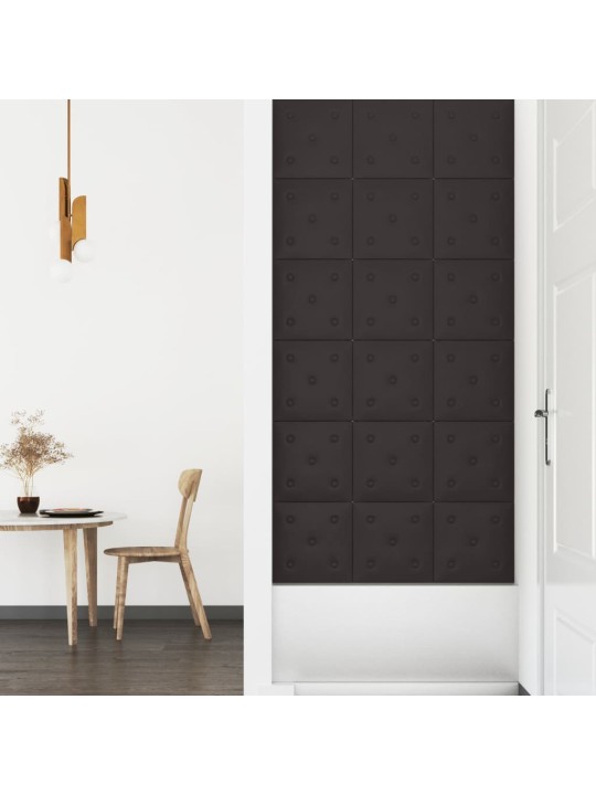Nástěnné panely 12 ks černé 30 x 30 cm umělá kůže 1,08 m²