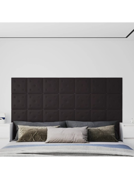 Nástěnné panely 12 ks černé 30 x 30 cm umělá kůže 1,08 m²