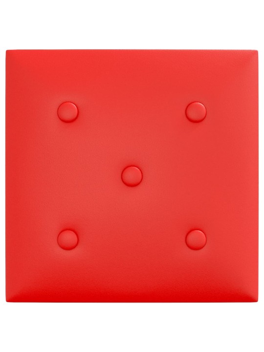 Nástěnné panely 12 ks červené 30 x 30 cm umělá kůže 1,08 m²