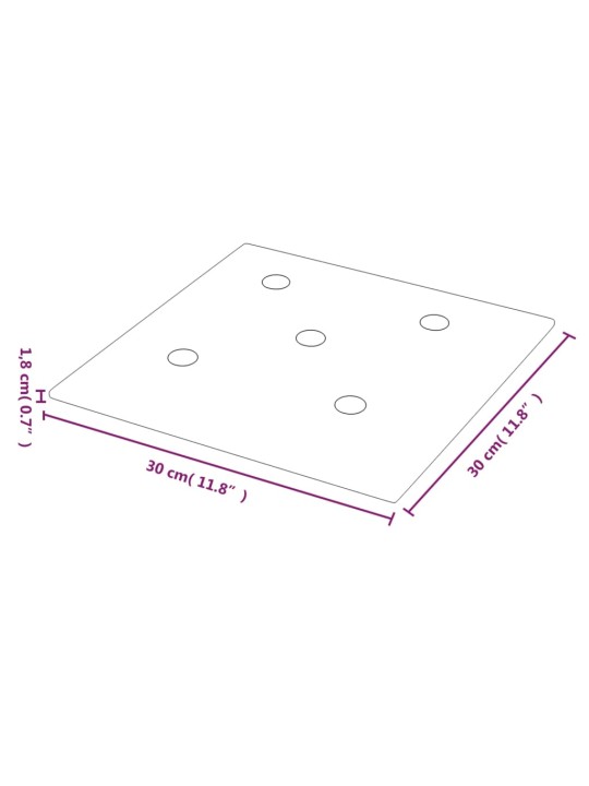 Nástěnné panely 12 ks červené 30 x 30 cm umělá kůže 1,08 m²