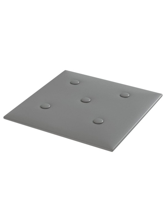 Nástěnné panely 12 ks šedé 30 x 30 cm umělá kůže 1,08 m²