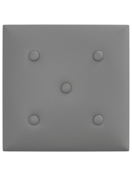Nástěnné panely 12 ks šedé 30 x 30 cm umělá kůže 1,08 m²