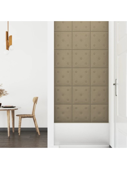 Nástěnné panely 12 ks cappuccino 30 x 30 cm umělá kůže 1,08 m²