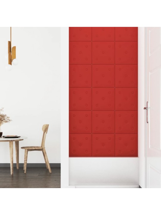 Nástěnné panely 12 ks vínové 30 x 30 cm umělá kůže 1,08 m²