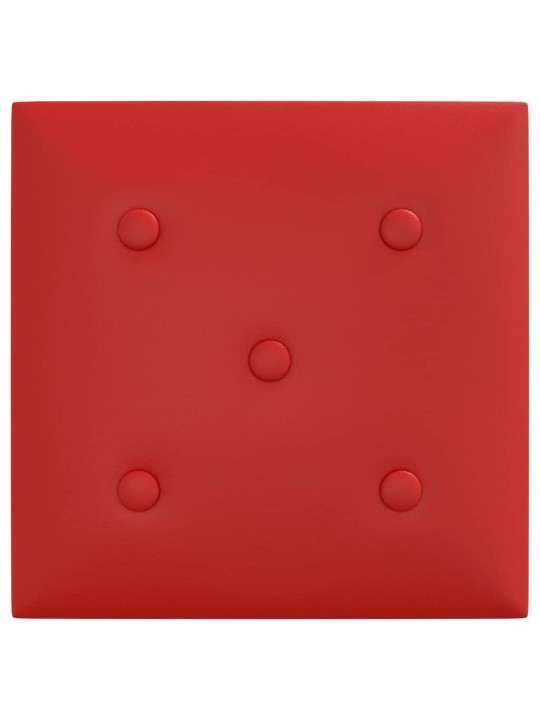 Nástěnné panely 12 ks vínové 30 x 30 cm umělá kůže 1,08 m²