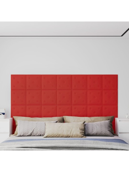 Nástěnné panely 12 ks vínové 30 x 30 cm umělá kůže 1,08 m²