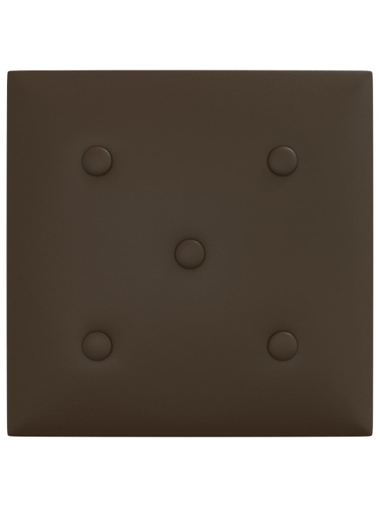 Nástěnné panely 12 ks hnědé 30 x 30 cm umělá kůže 1,08 m²