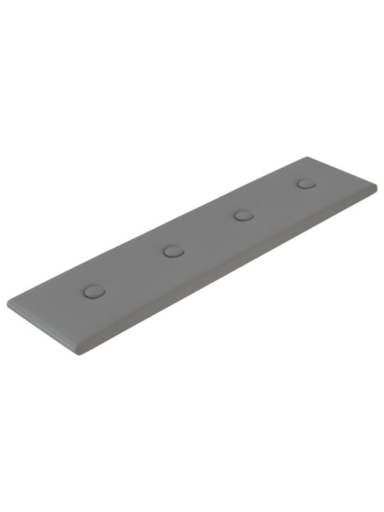 Nástěnné panely 12 ks šedé 60 x 15 cm umělá kůže 1,08 m²