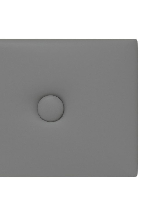 Nástěnné panely 12 ks šedé 60 x 15 cm umělá kůže 1,08 m²