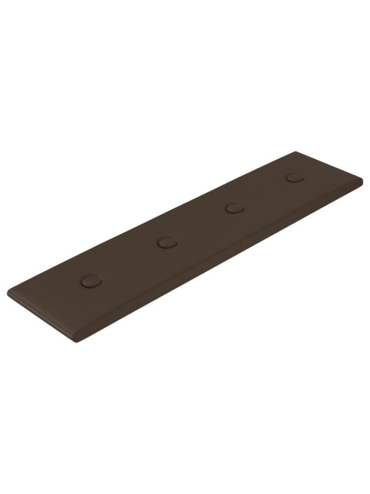 Nástěnné panely 12 ks hnědé 60 x 15 cm umělá kůže 1,08 m²