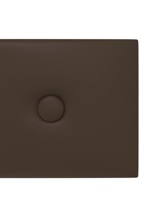 Nástěnné panely 12 ks hnědé 60 x 15 cm umělá kůže 1,08 m²