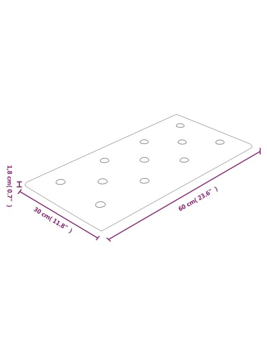 Nástěnné panely 12 ks červené 60 x 30 cm umělá kůže 2,16 m²