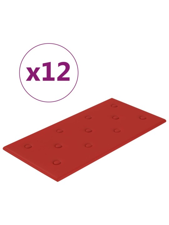 Nástěnné panely 12 ks vínové 60 x 30 cm umělá kůže 2,16 m²