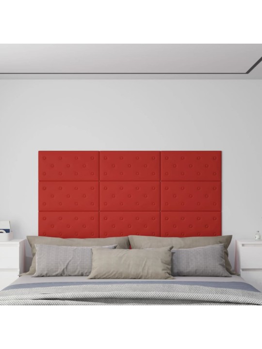 Nástěnné panely 12 ks vínové 60 x 30 cm umělá kůže 2,16 m²