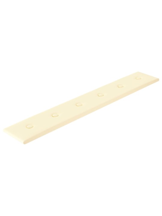 Nástěnné panely 12 ks krémové 90 x 15 cm umělá kůže 1,62 m²