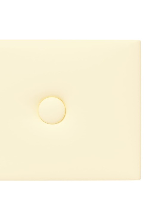 Nástěnné panely 12 ks krémové 90 x 15 cm umělá kůže 1,62 m²
