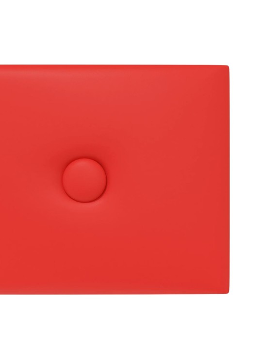 Nástěnné panely 12 ks červené 90 x 15 cm umělá kůže 1,62 m²