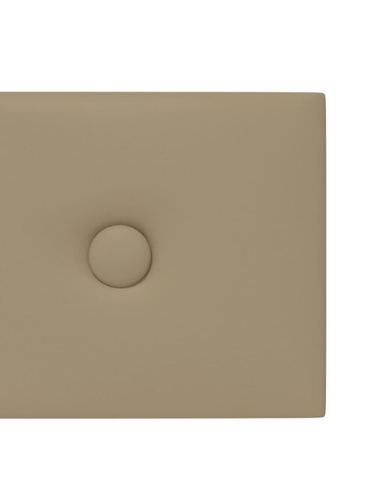 Nástěnné panely 12 ks cappuccino 90 x 15 cm umělá kůže 1,62 m²