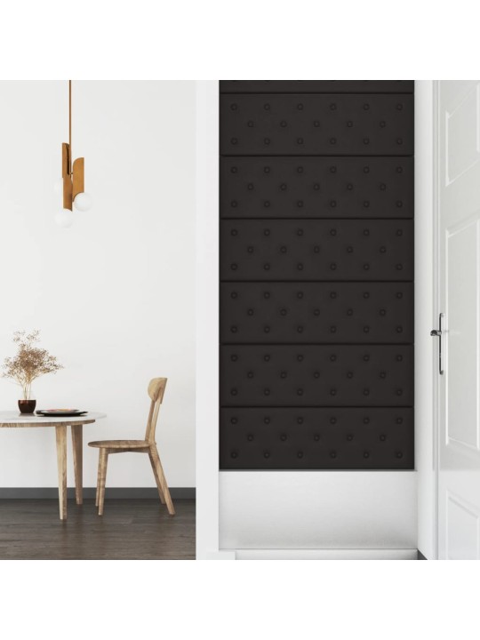 Nástěnné panely 12 ks černé 90 x 30 cm umělá kůže 3,24 m²