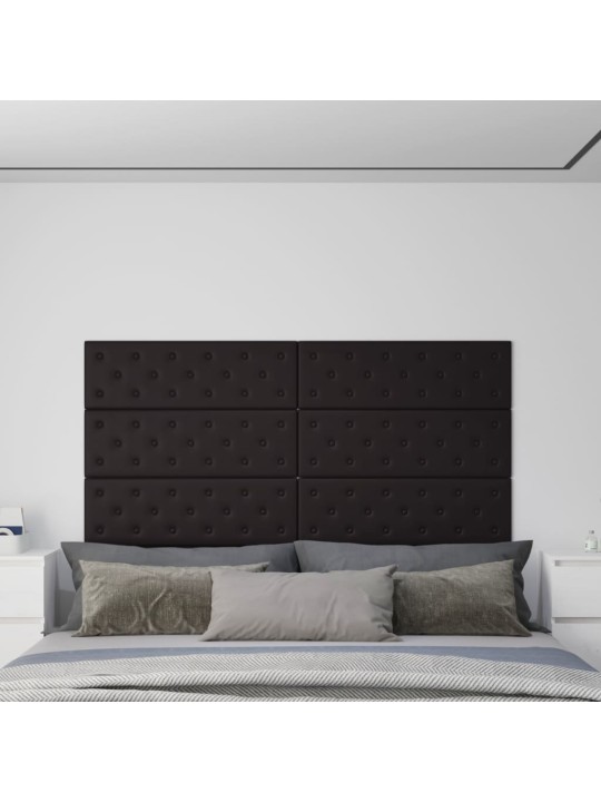 Nástěnné panely 12 ks černé 90 x 30 cm umělá kůže 3,24 m²