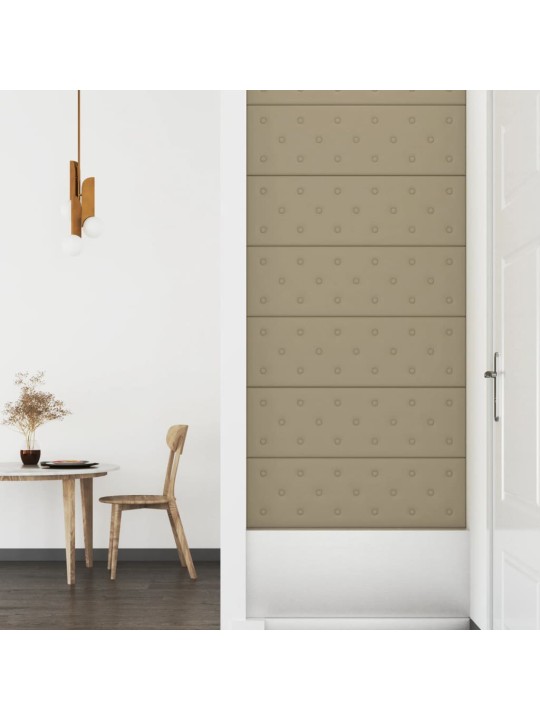 Nástěnné panely 12 ks cappuccino 90 x 30 cm umělá kůže 3,24 m²