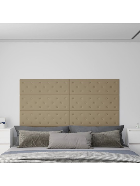 Nástěnné panely 12 ks cappuccino 90 x 30 cm umělá kůže 3,24 m²