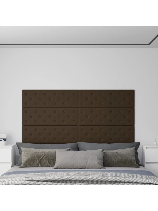 Nástěnné panely 12 ks hnědé 90 x 30 cm umělá kůže 3,24 m²