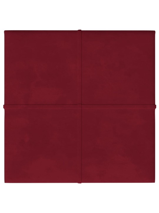 Nástěnné panely 12 ks vínové 30 x 30 cm samet 1,08 m²