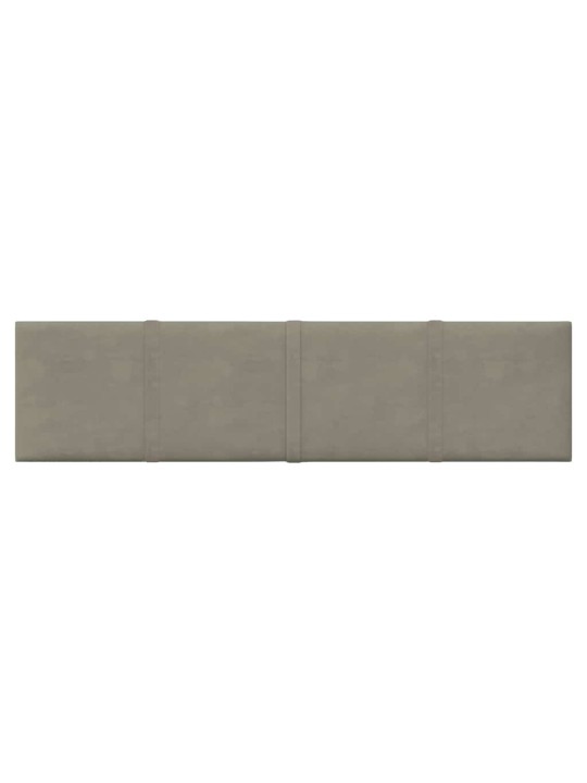 Nástěnné panely 12 ks světle šedé 60 x 15 cm samet 1,08 m²