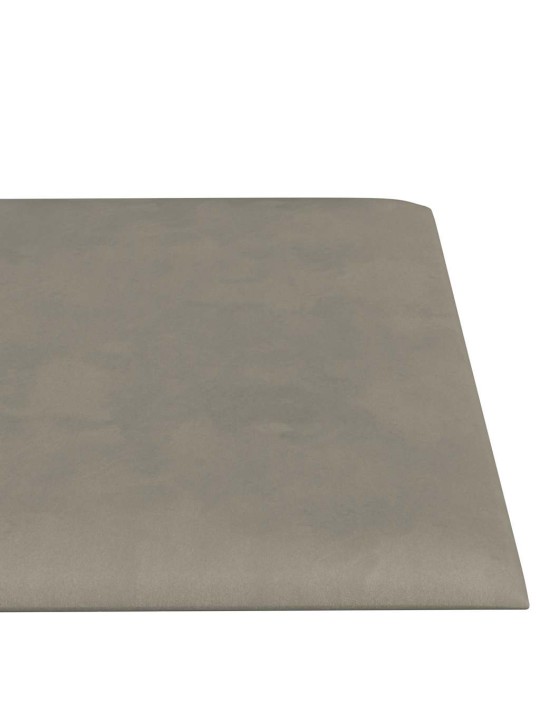 Nástěnné panely 12 ks světle šedé 60 x 15 cm samet 1,08 m²