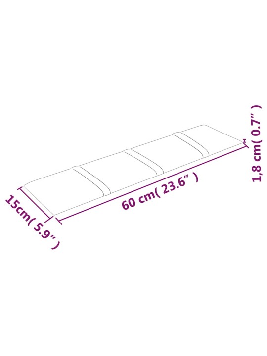 Nástěnné panely 12 ks světle šedé 60 x 15 cm samet 1,08 m²