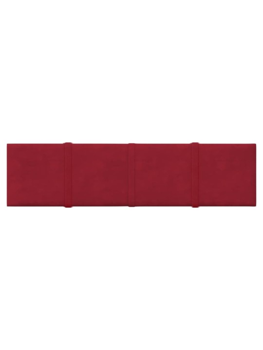 Nástěnné panely 12 ks vínové 60 x 15 cm samet 1,08 m²