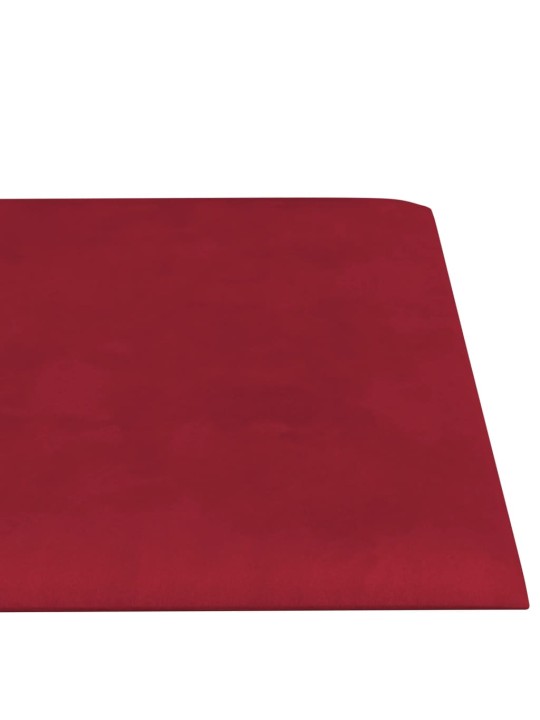 Nástěnné panely 12 ks vínové 60 x 15 cm samet 1,08 m²