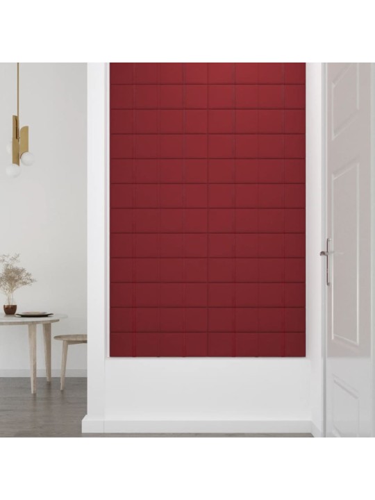 Nástěnné panely 12 ks vínové 60 x 15 cm samet 1,08 m²